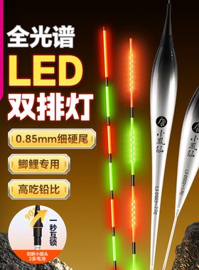 小凤仙LED电子夜光漂硬细尾一体鱼漂日夜两用醒目高灵敏鲫鱼浮漂