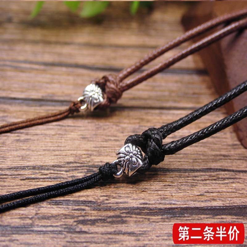 925纯银玉佩男女款黑红吊坠挂绳