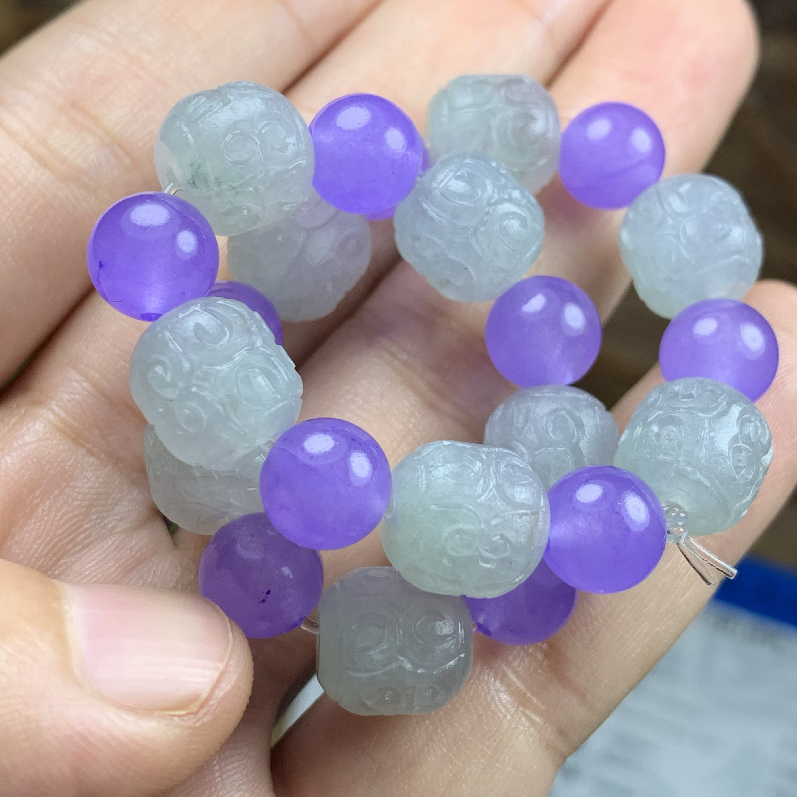 HR-238：天然A货缅甸翡翠手串吊坠一件