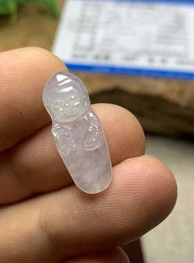 HR-549 天然A货缅甸翡翠糯冰小沙弥吊坠