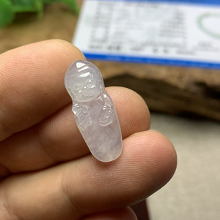 HR-549 天然A货缅甸翡翠糯冰小沙弥吊坠