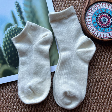 85%merino wool美利奴羊毛船袜无骨薄款徒步户外运动袜微瑕