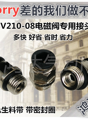 G螺纹PU气管快插电磁阀接头PC8/6/4/PC10/12-01/02/03/04带密封圈