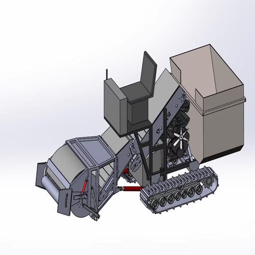 小型辣椒收获机三维设计SW2018模型solidworks建模3D图纸资料