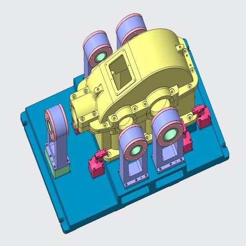 YZ减速器箱体加工工艺与夹具设计 三维Creo模型+二维cad图纸+说明