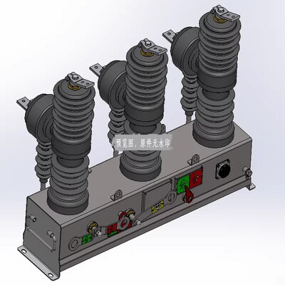 ZW32真空断路器(弹簧机构)三维设计solidworks2017建模3D图纸模型