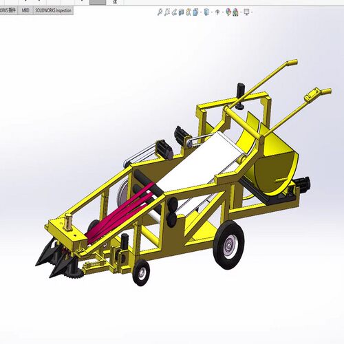 韭菜收割打捆一体机三维SW模型设计solidworks2022建模3D图纸 - 封面