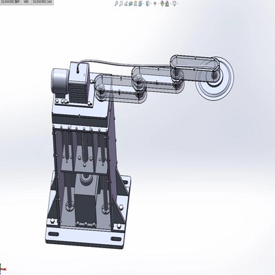 晶圆传送机械手设计含solidworks2020三维模型+cad图纸二维+说明