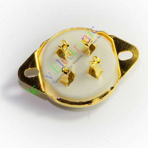 全新镀金GZC4-2-G四脚陶瓷管座4脚电子管管座搭棚用300B 811 2A3