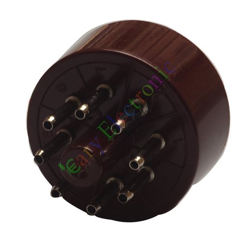 全新EL34-R管基镀银脚 8脚红色电木电子管座音响DIY配件搭棚用