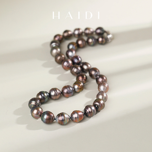 12mm大溪地珍珠项链 海蒂珠宝 13周年限定款 S925银 柏林秘境