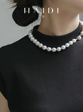 海蒂珠宝 铿锵玫瑰约10-14mm大颗粒巴洛克珍珠项链/手链套装正品