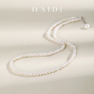 S925银 3.5mm淡水珍珠项链 送礼好物◇ 月霜3 海蒂珠宝