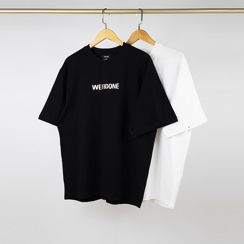 过验we11done胸口浮雕印花短袖welldone vvc11dene宽松圆领t恤