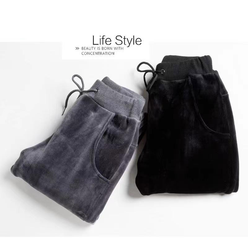 薇拉凯恩运动裤加绒休闲松紧腰冬