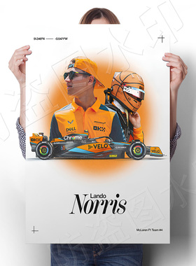 F1方程式赛车手海报贴画超跑车迈凯伦挂画大学男生寝室宿舍墙装饰