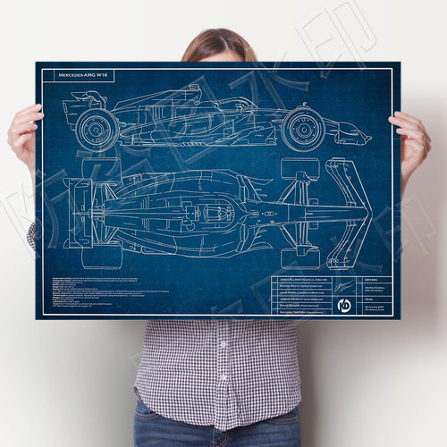 2025F1奔驰赛车装饰画w16F1赛车艺术大学寝室墙壁画生日礼物挂画