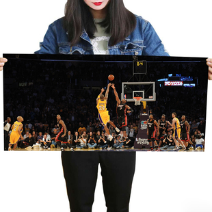 科比库里投篮绝杀海报肌肉挂画科比篮球明星励志大学寝室墙壁贴画