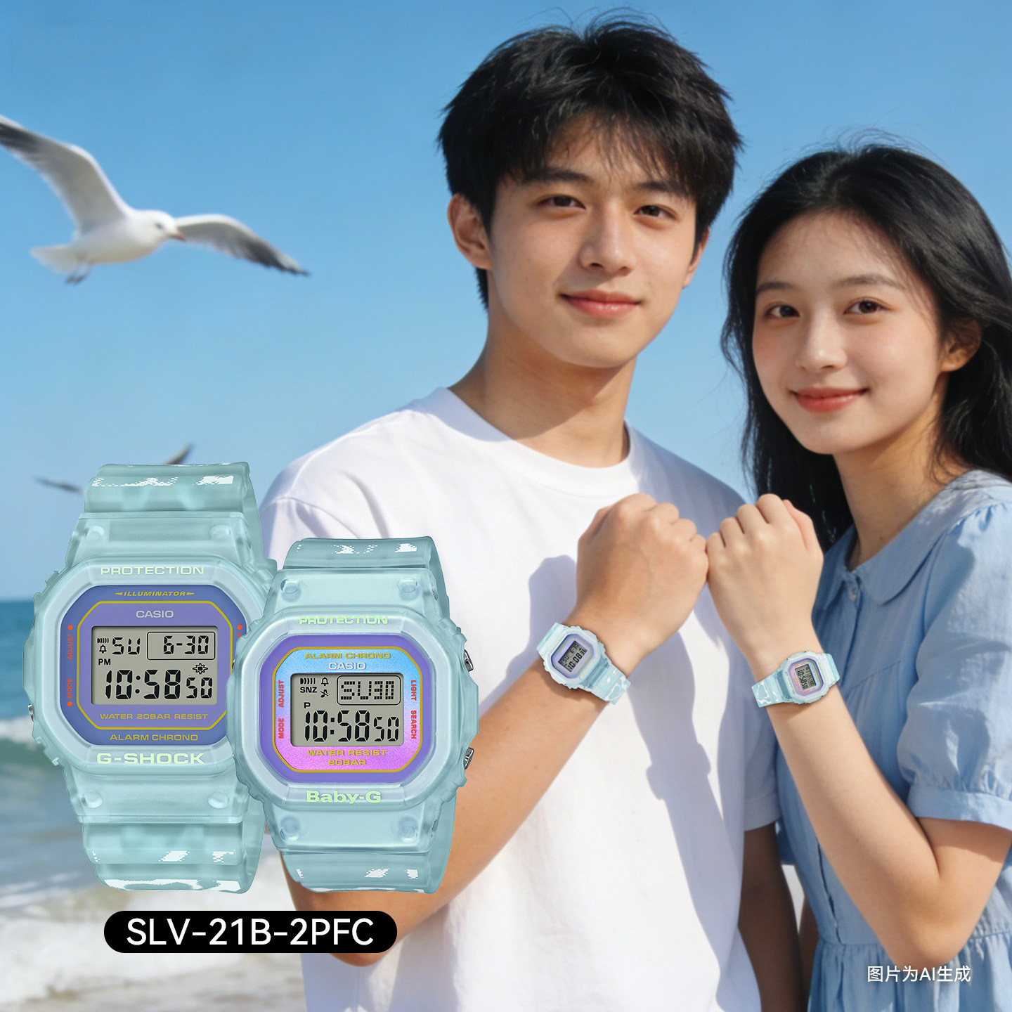 卡西欧手表男款女士手表限量正品情侣表对表礼盒款情人节生日礼物