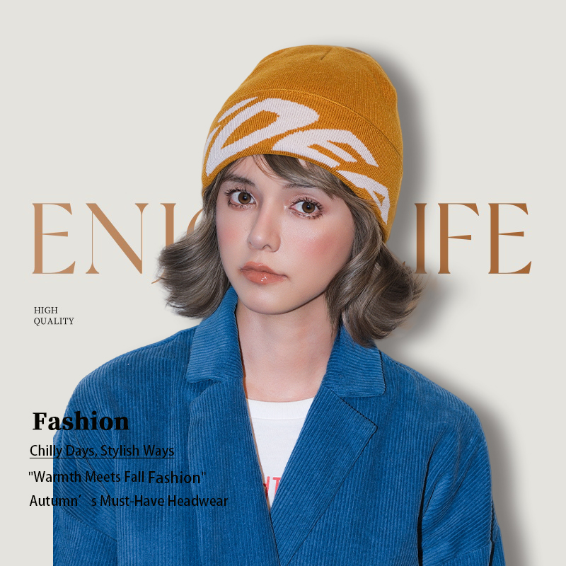潮牌字母针织帽子女款2025新款