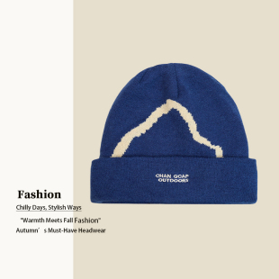 2025新款川西新疆旅游登山冷帽女款字母针织帽显脸小保暖毛线帽子