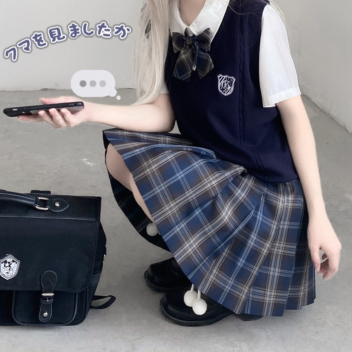 JK制服格裙现货 优等生蓝色系格子裙百褶裙学院校供现货包邮