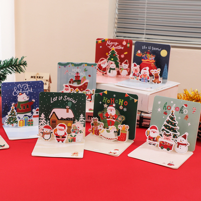 3D立体音乐圣诞节祝福贺卡小卡片