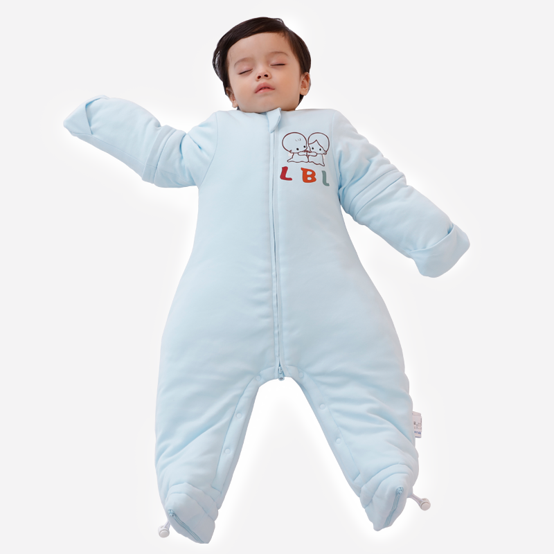 嬰幼兒睡袋嬰兒寶寶連體睡衣春秋款純棉秋冬款冬季兒童分腿防踢被