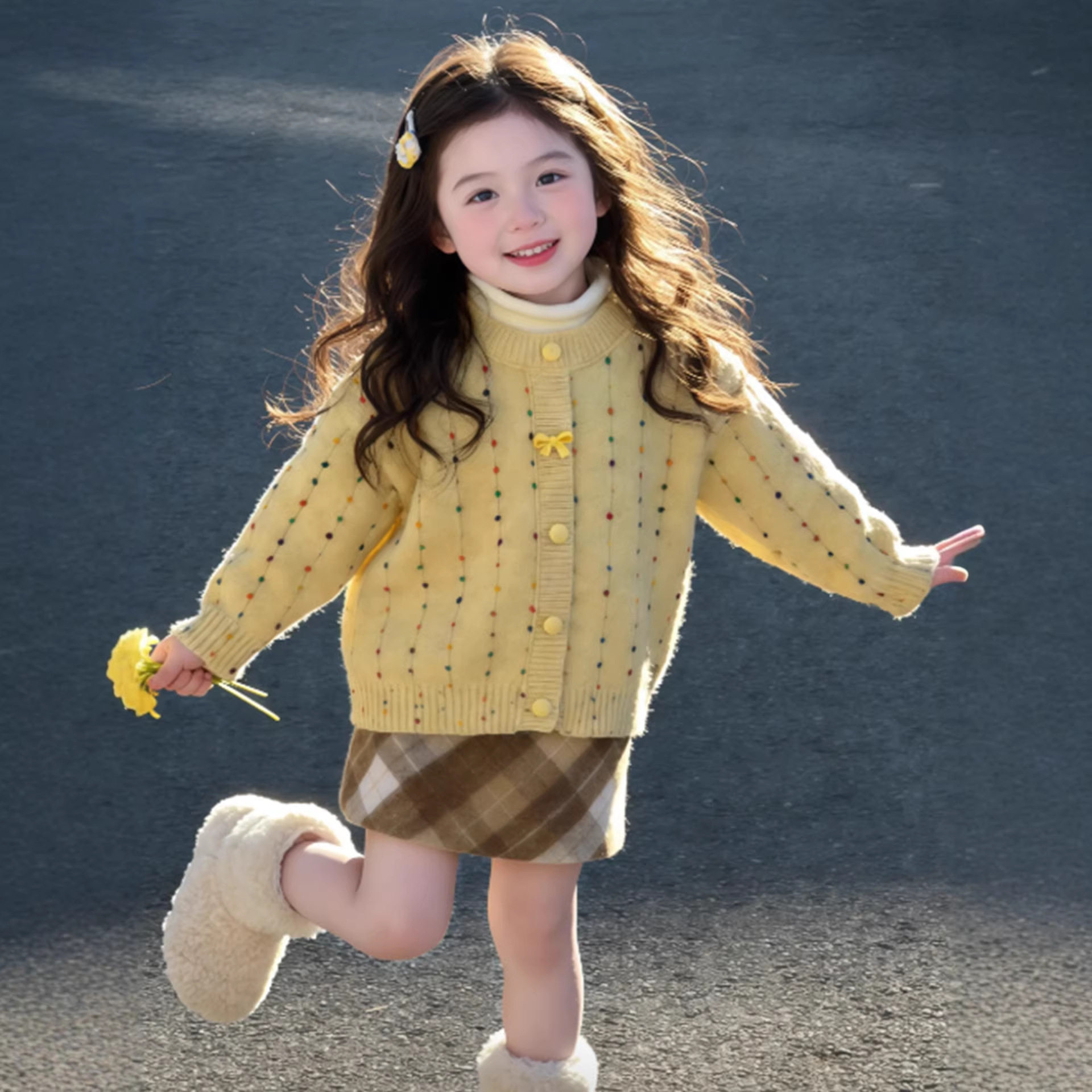 2026新款秋冬洋气女童套装儿童保暖长袖针织毛衣宝宝复古格子半裙,童装/婴儿装/亲子装,套装,淘宝优惠券,粉丝福利购,淘宝优惠卷