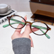 书呆子眼镜近视可配度数女款 复古玳瑁镜框椭圆形豹纹日系超轻小框