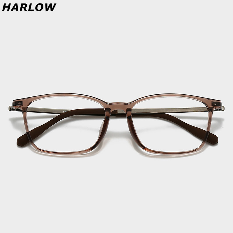 超轻TR90茶色方框眼镜男款近视可配带度数方圆脸素颜眼睛镜架女士