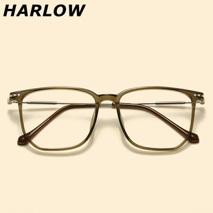 橄榄绿色眼镜框可配镜片男女近视方圆脸TR90日系潮个性 文艺眼镜架