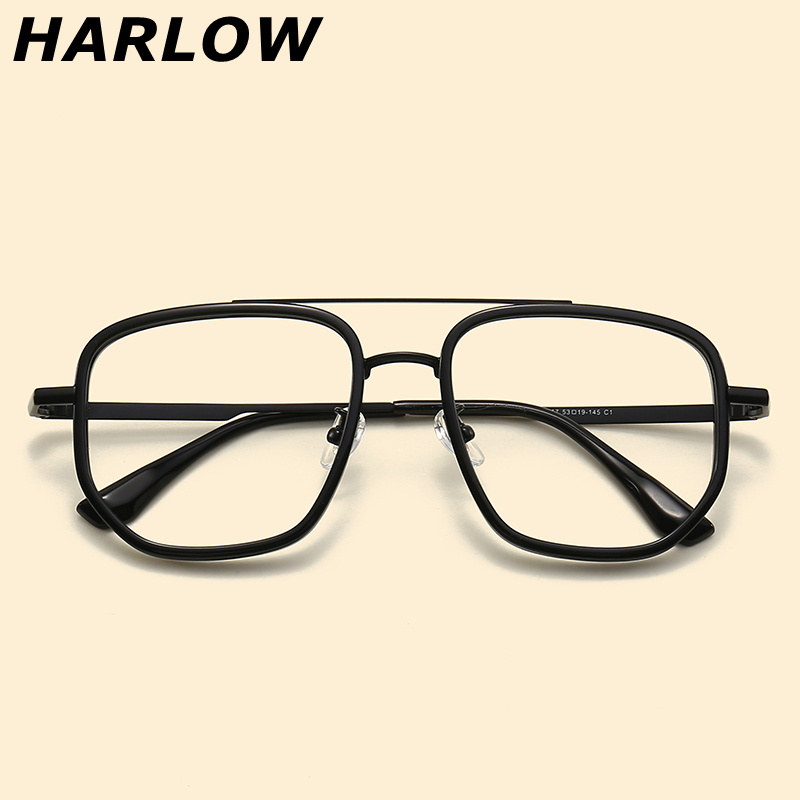 飞行员纯钛近视眼镜框男复古痞帅