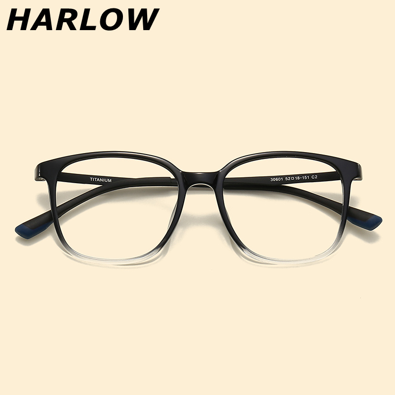 可以配近视镜片黑白渐变眼镜框轻