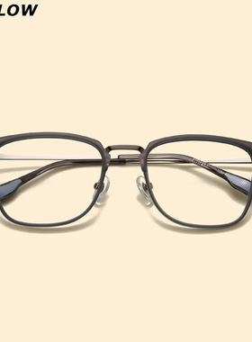 TR90方框近视眼镜男款可配散光带度数复古磨砂灰色韩版大脸眼睛架