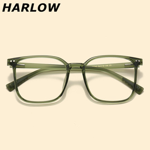 绿色眼镜框男款 超轻镜架女大圆脸TR90一体无鼻托近视眼镜可配度数