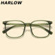 绿色眼镜框男款 超轻镜架女大圆脸TR90一体无鼻托近视眼镜可配度数