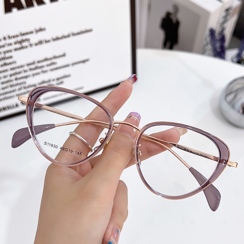 猫耳朵素颜眼镜框女近视可配度数