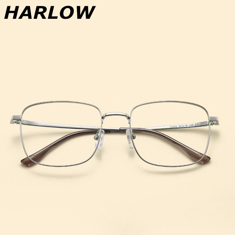 复古银色眼镜框男女潮大脸显瘦近视眼镜日式金属眼镜架全框可配镜