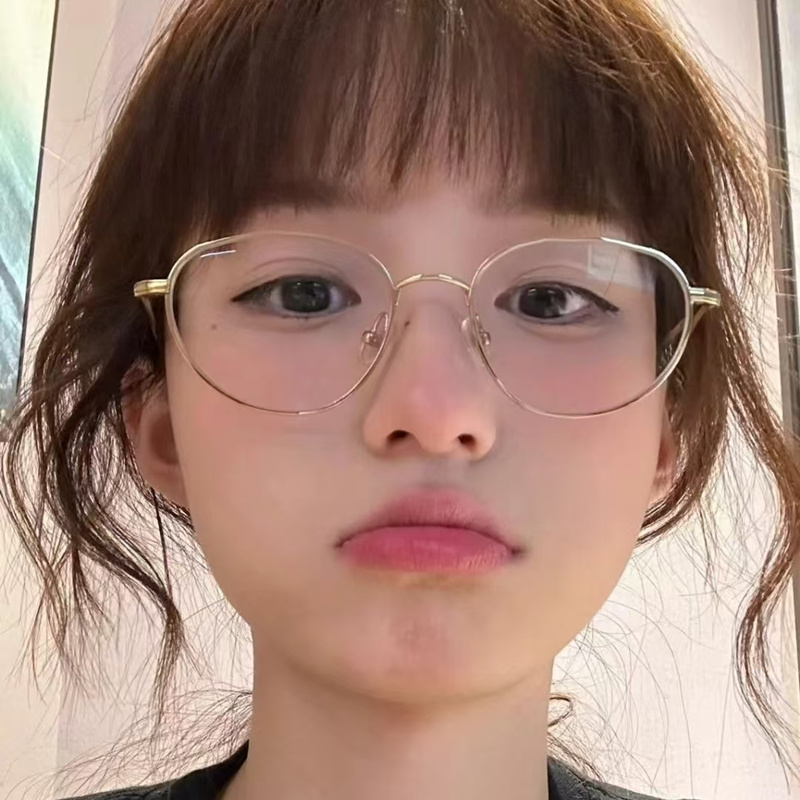 小红书同款金丝卡琳超轻纯钛眼镜框可配近视女款素颜高级感EDELL