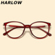 红色时尚 饰防过敏眼镜架 tr90眼镜框女潮无镜片近视可配方脸素颜装