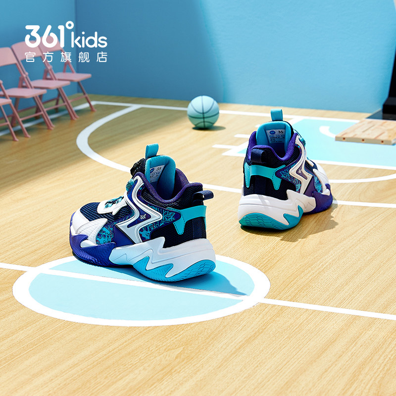 悍将|361度童鞋儿童篮球鞋男童运动鞋青少年秋冬新款红色男孩鞋子