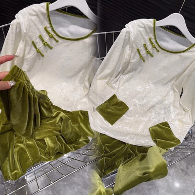 新中式国风金丝绒睡衣套装