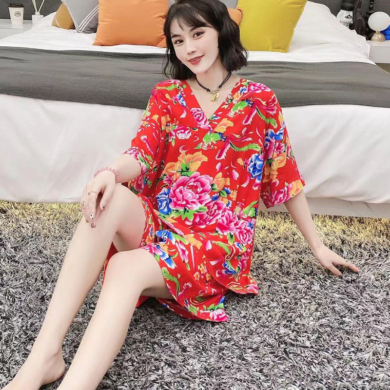 大码宽松家居服汗蒸服睡衣女夏