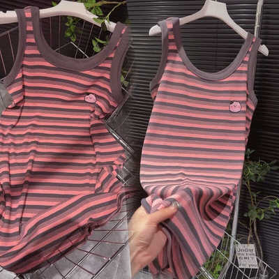 吊带睡裙宽松显瘦刺绣舒适条纹