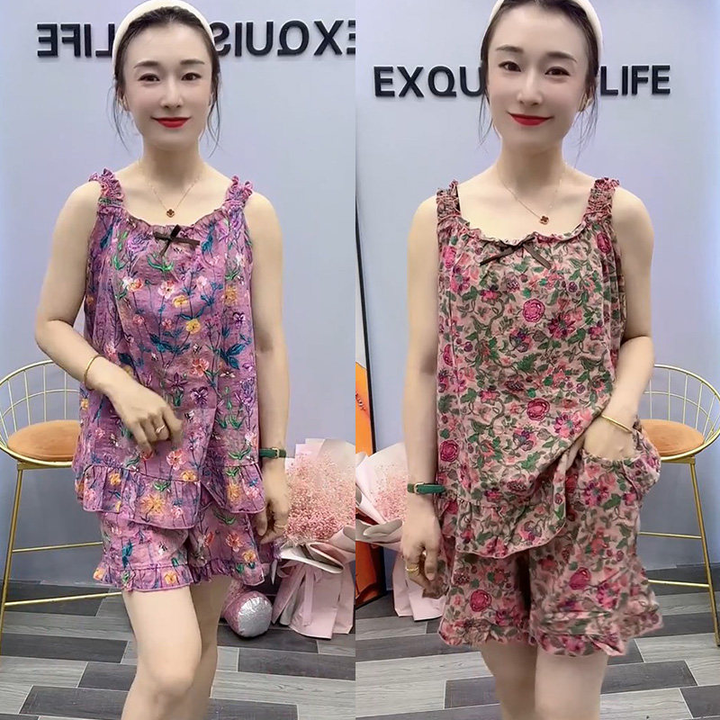 女夏宽松大码吊带睡衣夏薄款