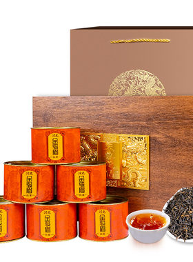 润虎 天尊龙品 金骏眉红茶木纹礼盒装600克(6罐)