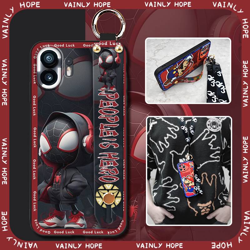 适用Nothing Phone2手机壳散热挂绳动漫新款软壳指环卡通男女款