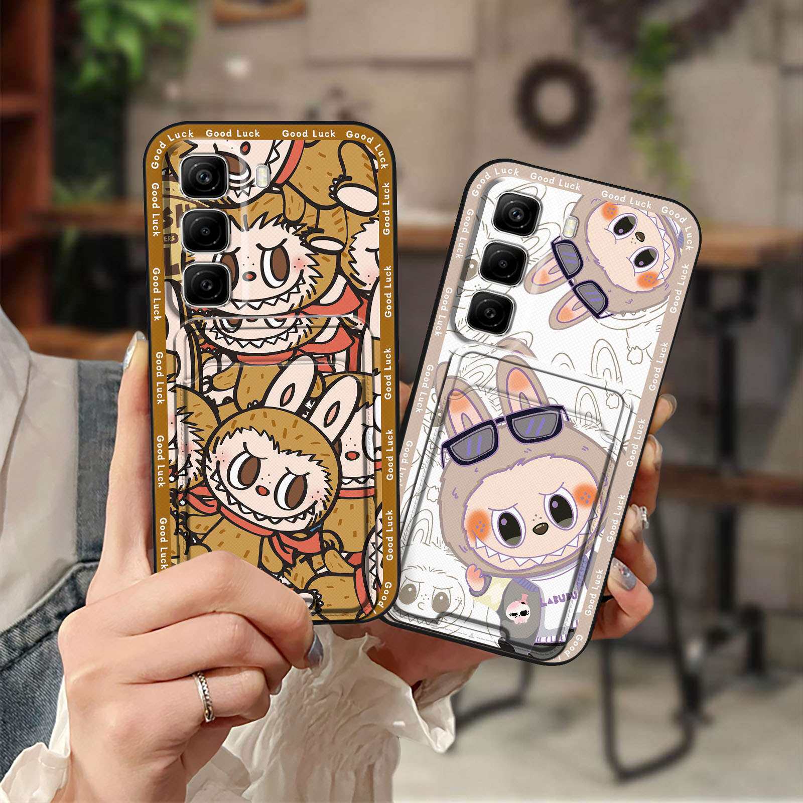适用infinix Hot60 Pro 4G手机壳卡包青春搞怪零钱涂鸦卡通散热