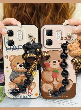 适用infinix Hot50i/Smart9/X6531/X6532手机壳情侣简约小熊手链